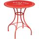 Biscottini - Round wrought iron coffee table Garden table Bar, bistro and restaurant table Antique red finish 72x72x75 cm