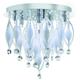 Spindle - led 6 Light Flush Ceiling Light Chrome and Glass with Remote, G9 - Searchlight
