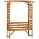 Outsunny Arch Pergola Patio Garden Bench, Wooden Garden Arbour with Seat - Brown