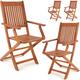 4x Wooden Foldable Garden Dining Chairs FSC®-Certified Acacia Wood Furniture Folding Dining Chair Set Sydney Weather Resistant Robust High-Back