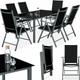 Garden Table and chairs furniture set 6+1 - outdoor table and chairs, garden table and chairs set, patio set - anthracite - anthracite