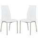 Opal White Faux Leather Dining Chair With Chrome Legs In Pair