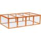 Pawhut - Wooden Rabbit Hutch Cage House w/ Mesh Wire Safety for Outdoor Garden - Natural wood finish