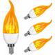 Groofoo - 4 Pieces Flame Light Bulbs, E14 led Flame Light Bulb with 3 Light Modes, Decorative Light Bulbs with Matte Flame Effect for