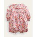 Long Sleeve Woven Romper Pink Girls Boden