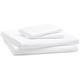 Polycotton Non Iron Percale 180 Thread Count Duvet Cover Set, White, Single - Linens Limited