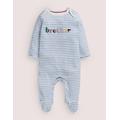 Sibling Brother Sleepsuit Blue Baby Boden, Ivory/Dusty Blue