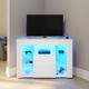 Elegant - Modern High Gloss tv Stand Cabinet with led Light Living Room Bedroom Furniture Television Unit tv Cabinet for Media Storage 1000mm White