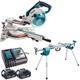 DLS713NZ 18V 190mm Slide Compound Mitre Saw with 2 x 5.0Ah Batteries Charger & Stand - Makita