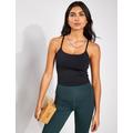 Girlfriend Collective Willa Strappy Crop Tank Top - Black - Size: XS