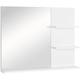 Kleankin - Bathroom Mirror Wall Mount Vanity Mirror with 3 Storage Shelves, White - White