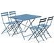 Sweeek - 4-seater foldable thermo-lacquered steel bistro garden table with chairs, 110x70cm - Emilia - Grey blue - Grey Blue