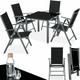 Tectake - Garden table and chair set 4 Chairs, 1 Table - outdoor table and chairs, garden table and chairs set, patio set - anthracite - anthracite