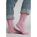 Plus Size Whimsical Stretch Cotton Blend Crew Socks, Woman, purple, size: 4.5-6.5, cotton/synthetic fibers, Ulla Popken