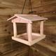 Kingfisher - Hanging Wooden Garden Bird Seed Feeder Table with Roof