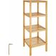 Tectake - Standing bathroom shelf - 4 tiers in bamboo - bath shelf, bamboo shelf, toilet shelf - brown