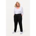 Plus Size Chino Elastic Waist Stretch Cotton Pants, Woman, black, size: 26, cotton, Ulla Popken