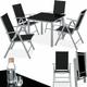 Tectake - Garden table and chair set 4 Chairs, 1 Table - outdoor table and chairs, garden table and chairs set, patio set - silver/gray - silver/gray