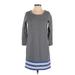 Gap Casual Dress - Shift Scoop Neck 3/4 sleeves: Gray Color Block Dresses - Women's Size X-Small