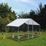 Large Metal Chicken Coop Walk-in Poultry Cage Hen Run House with Waterproof for Outdoor Backyard Farm Use