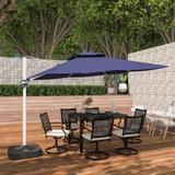 11FT Patio Umbrella Outdoor Square Double Top Umbrella (with Base)