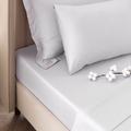 Dorma 300 Thread Count 100% Cotton Sateen Plain Fitted Sheet grey