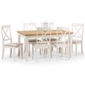 Davenport Rectangular Extendable Dining Table with 6 Chairs, Off White Cream