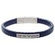 Emporio Armani Men's Stainless Steel & Blue Leather Bracelet