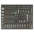 Bahco 83-Piece Metric 1/2 in; 1/4 in; 3/8 in Standard Socket/Spanner/Bit Set with Ratchet, 6 point