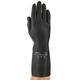 Ansell Black Latex Chemical Resistant Work Gloves, Size 8.5, Medium, Latex Coating