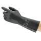 Ansell AlphaTec Black Latex Chemical Resistant Work Gloves, Size 8, Medium, Latex Coating
