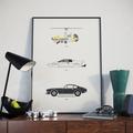Iconic James Bond Car Collection Print