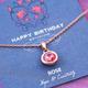 Happy Birthday Birthstone Gem Necklace On Gift Card, Silver/Gold/Rose Gold