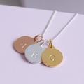 Personalised Sterling Silver Disc Pendant, Silver