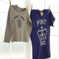 Matching Navy / Grey Pint Twin T Shirt Tops, Navy/Grey/Khaki