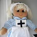 Personalised Nurse Rag Doll, Red/Navy