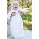 Hand Knitted White Christening Dress