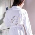 Personalised Botanical Mummy Dressing Gown, White/Burgundy/Royal Blue