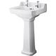 Balterley Harrington 2 Tap Hole Basin and Pedestal - 500mm