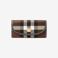 Burberry Check and Leather Continental Wallet