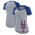 Women's Nike Heather Gray New York Mets Summer Breeze Raglan Fashion T-Shirt