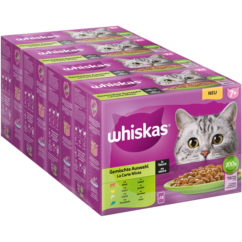 Whiskas Senior buste 48 x 85 g - 7+ Selezione Mista in Salsa
