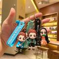 keychain Anime Demon Slayer cartoon car creative key pendant doll decoration bag pendant