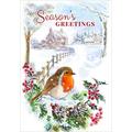 Season's Greetings Robin Christmas Card