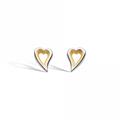 Kit Heath Desire Love Story Gold Heart Stud Earrings 40521GDS