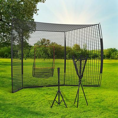 Soozier Baseball Net with Strike Zone, Tee, Caddy and Carry Bag for Pitching and Hitting, Portable Softball