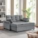 Serta Sabrina 72.6" Queen Rolled Arm Tufted Back Convertible Sleeper Sofa w/ Cushions Microfiber/Microsuede in Gray | Wayfair SA-HPTSA3TM3011