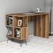 East Urban Home Euthymios Desk Wood/Metal in Brown | 31.02 H x 47.24 W x 23.62 D in | Wayfair 2D217273769744DB9B1967C52403E05F