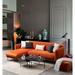 Orange Sectional - East Urban Home Amira 106.3" Wide Sleeper Sofa & Chaise Polyester | 33.46 H x 106.3 W x 66.93 D in | Wayfair