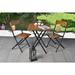 East Urban Home Kincannon Square 2 - Person 23.62" Long Bistro Set Wood/Metal in Black/Brown | 28.74 H x 23.62 W x 23.62 D in | Outdoor Furniture | Wayfair